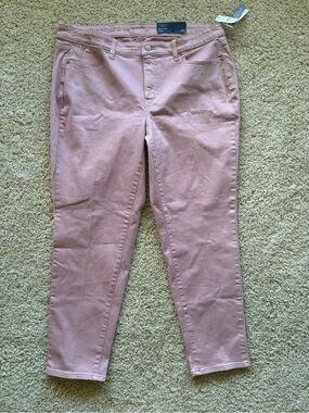 Talbots Flawless Slim Ankle Jeans Pink 16W Plus Slim Leg NWT